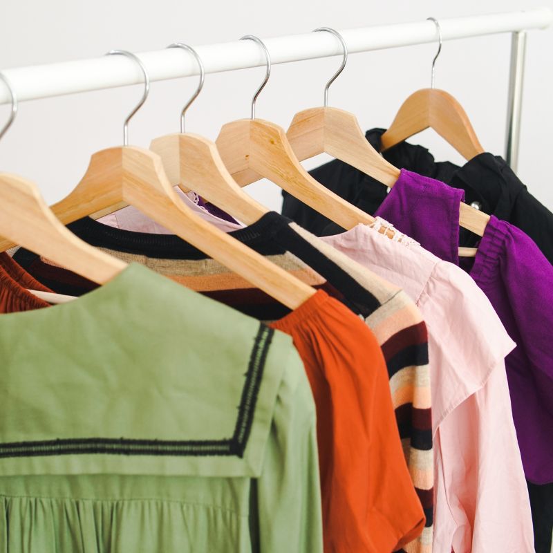 An unorganized set of clothes