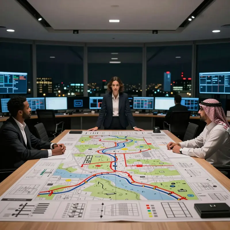 Utility planners in a modern war room align strategy after the Enverus Spatial Business Systems acquisition reshapes utility planning.