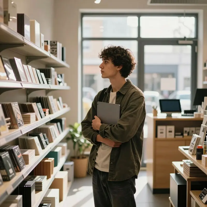 Indie retailer standing in their shop, weighing the real cost of email platform growth.