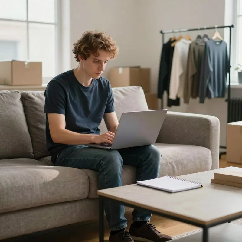 A developer pauses with a closed laptop, carefully considering the sequence of upcoming technical changes.