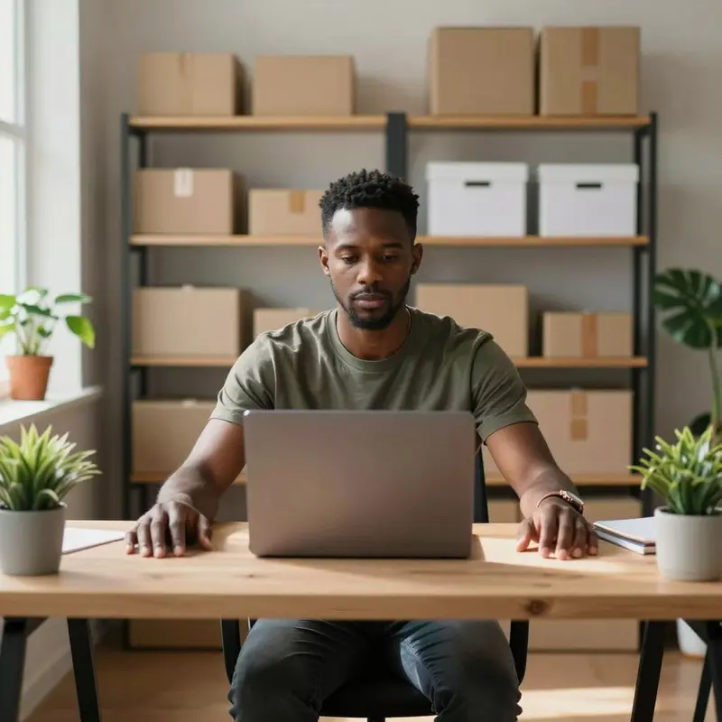 Shop owner in a calm workspace considering manageable automation options.