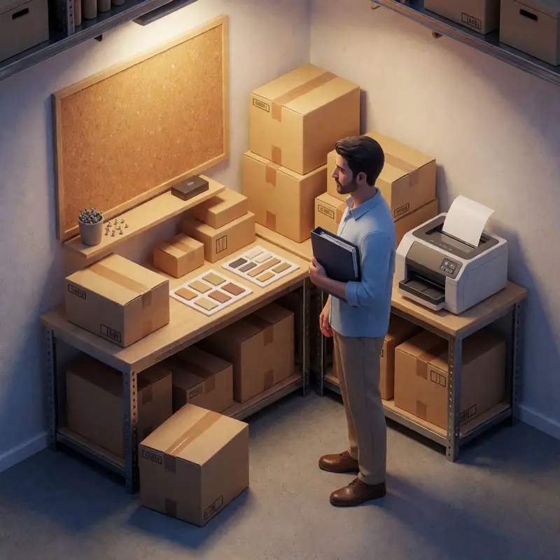 A shop owner reviews where product updates flow from inside a back-office workspace.