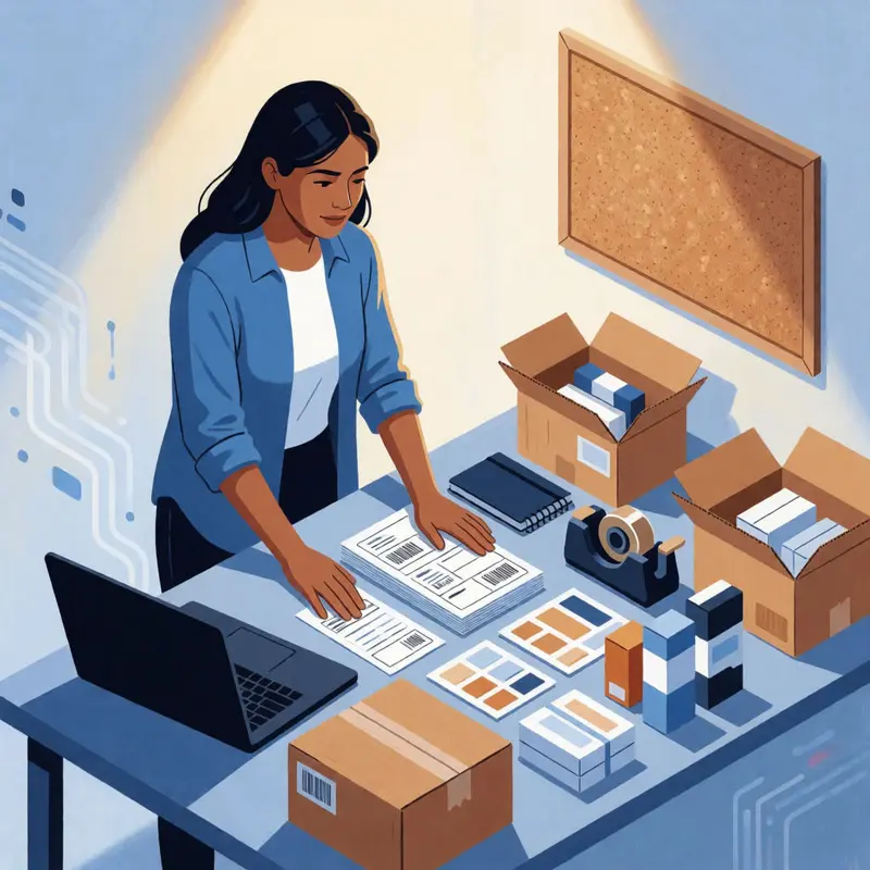 A seller reviews grouped products and packing materials to decide what details belong on key listing surfaces.