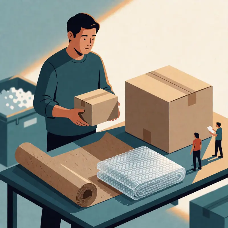 A shipper compares compact versus oversized packaging to reduce wasted volume and protect margin.