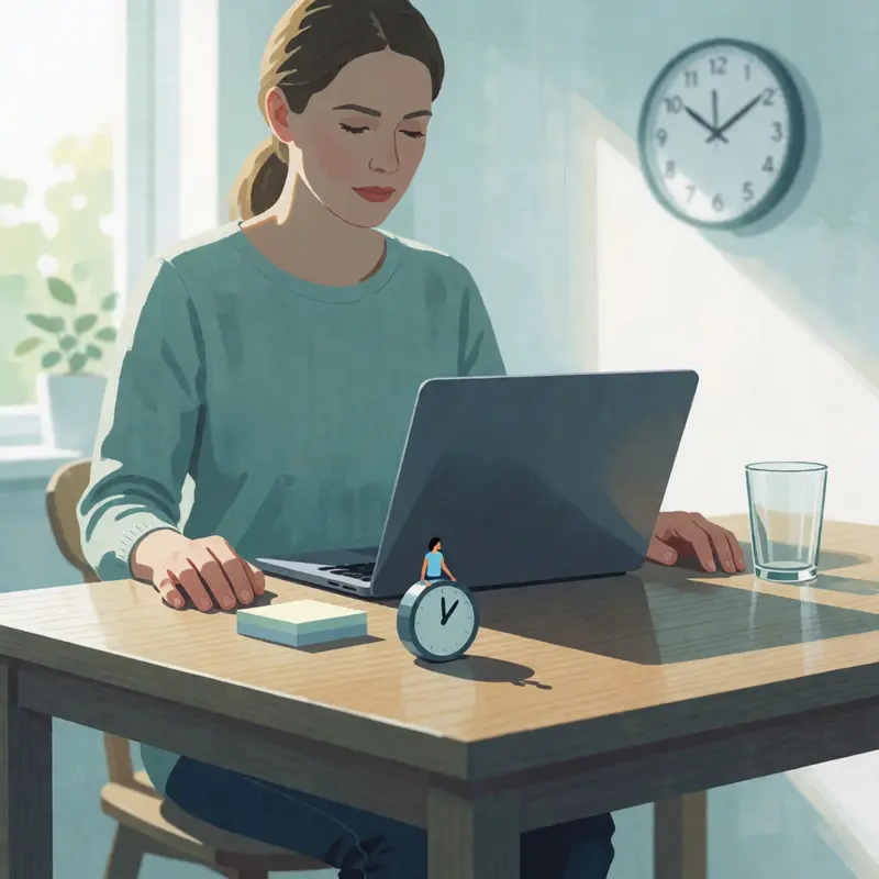 A quiet morning table set for planning, with timekeeping objects nearby.