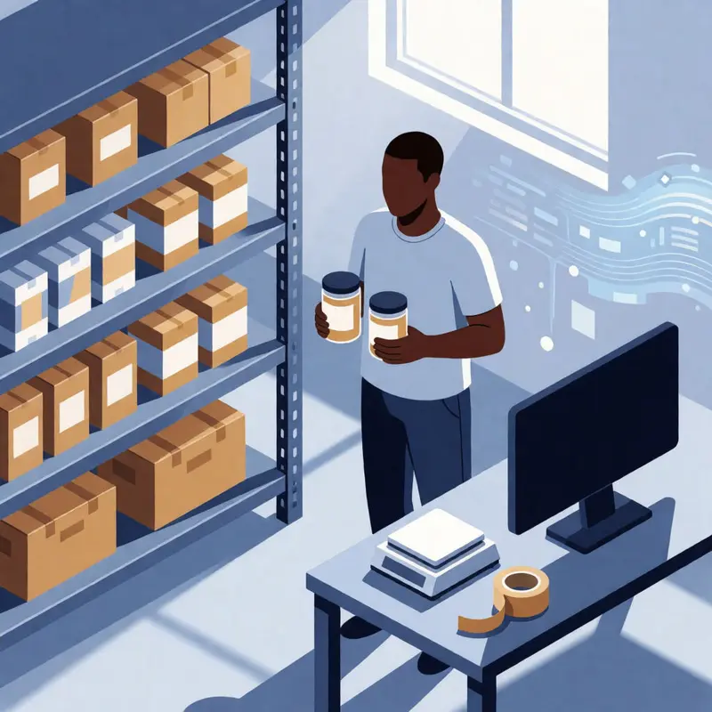 Two jars in hand show Shopify catalog vs Channable tradeoffs in maintenance load.