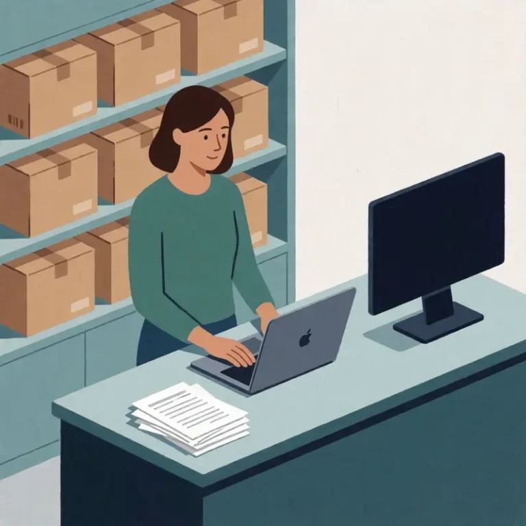 Indie shop owner preparing to fix bad Google Shopping data by cleaning product information at the source in a back-office workspace.