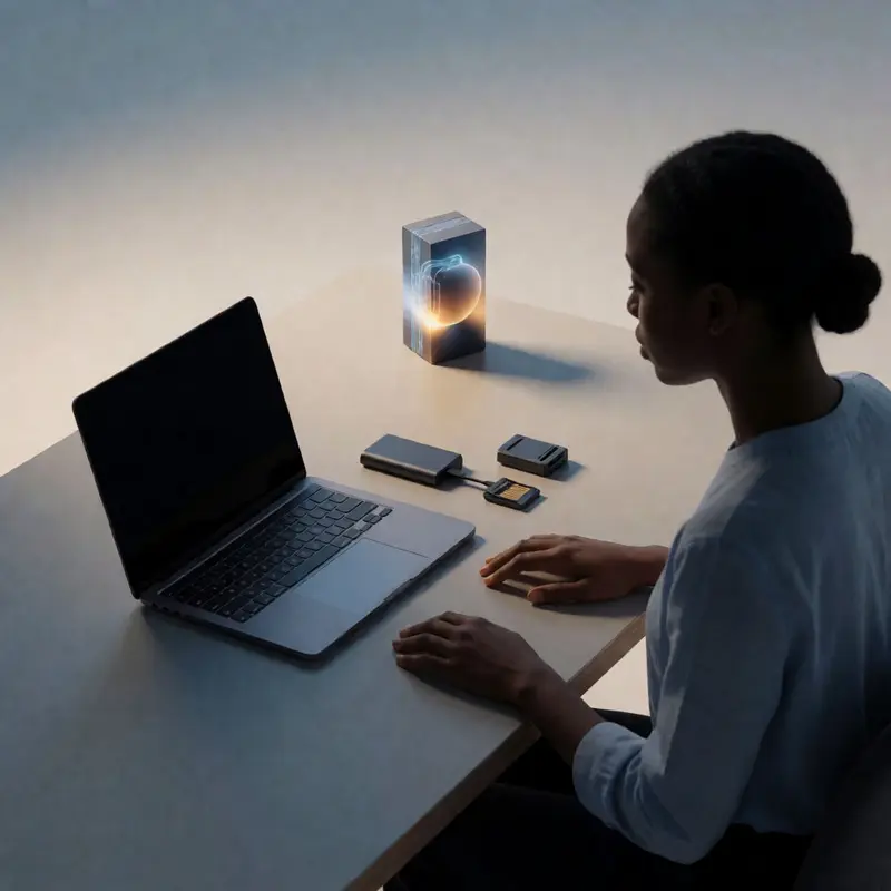 A seller prepares a final product photo file and accessories used for creating compliant images.