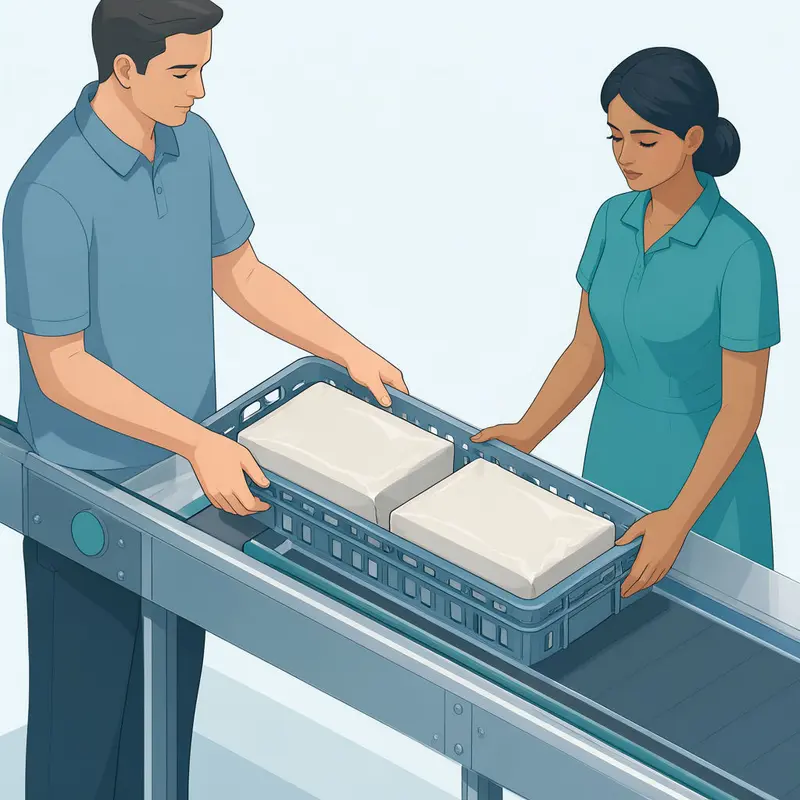 Two identical parcels show ecommerce order automation monitoring preventing duplicate processing.
