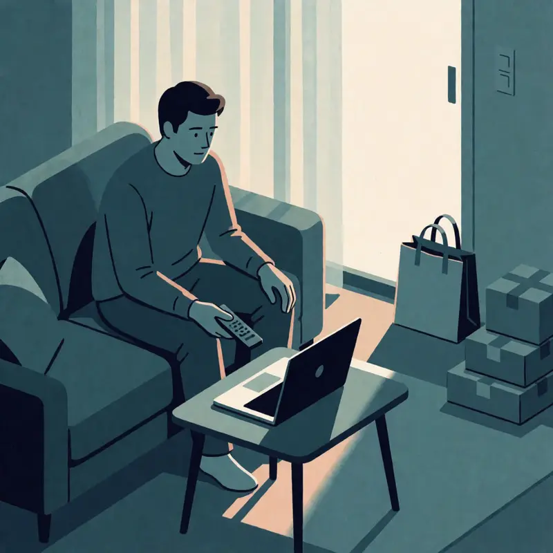 A quiet end-of-day scene shows a shop owner weighing what automation can and can't handle.
